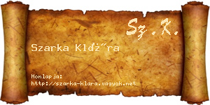 Szarka Klára névjegykártya