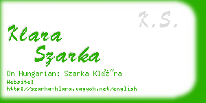 klara szarka business card